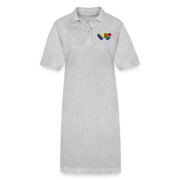 Bosnien Südafrika Flagge Herz - Stanley/Stella Frauen Bio-Polokleid PAIGER - Grau meliert - Vorne
