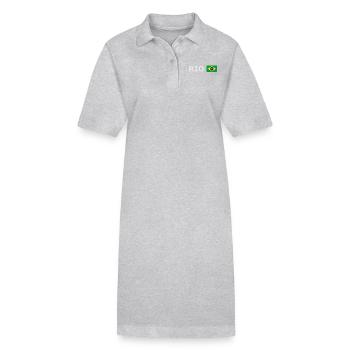 RIO BRASIL white-lettered 400 dpi - Stanley/Stella Frauen Bio-Polokleid PAIGER - Grau meliert - Vorne