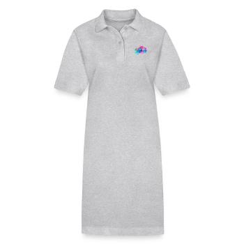 Flugzeug bunt farbenfroh - Stanley/Stella Frauen Bio-Polokleid PAIGER - Grau meliert - Vorne