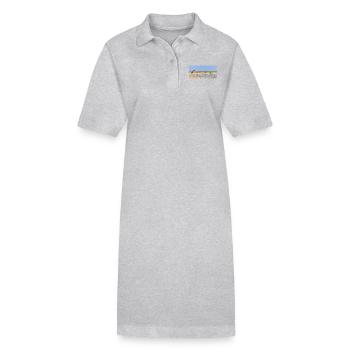 Landscape at the Cubango river with giraffe - Stanley/Stella PAIGER Organic Women’s Polo Dress - heather grey - Front