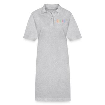Abschlussklasse 2023 Retro Abschlussfeier Geschenk - Stanley/Stella Frauen Bio-Polokleid PAIGER - Grau meliert - Vorne