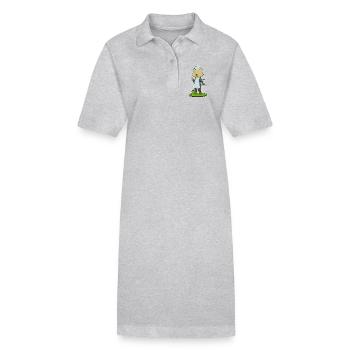 Katze Koch Pfanne Kochen - Stanley/Stella Frauen Bio-Polokleid PAIGER - Grau meliert - Vorne