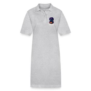 Astronaute sur une pizza dans le cosmos - Robe polo bio PAIGER Stanley/Stella Femme - gris chiné - Devant