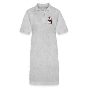 Süßer Pinguin Cartoon grumpy beleidigt lustig - Stanley/Stella Frauen Bio-Polokleid PAIGER - Grau meliert - Vorne