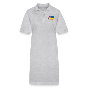 Britannique moitié ukrainienne Ukraine moitié du Royaume-Uni Drapeau - Robe polo bio PAIGER Stanley/Stella Femme - gris chiné - Devant