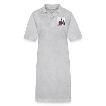 St. Basil's Cathedral, a famous landmark - Stanley/Stella PAIGER Organic Women’s Polo Dress - heather grey - Front