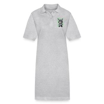 Esel Young and Cool Tierliebhaber - Stanley/Stella Frauen Bio-Polokleid PAIGER - Grau meliert - Vorne