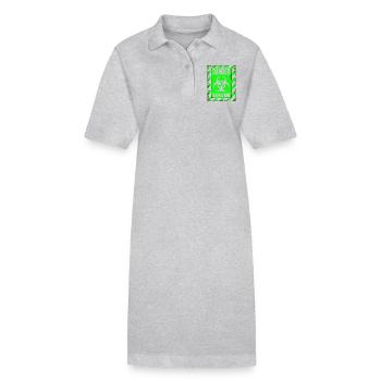 Danger Biohazard Grunge Zombies Apocalypse - Stanley/Stella PAIGER Organic Women’s Polo Dress - heather grey - Front