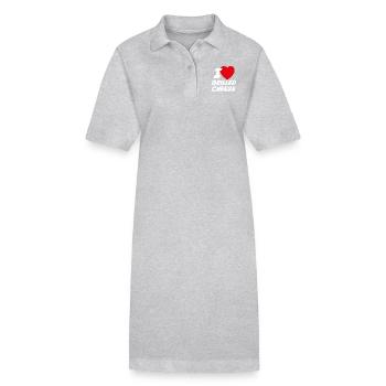 J’adore le fromage grillé - Robe polo bio PAIGER Stanley/Stella Femme - gris chiné - Devant