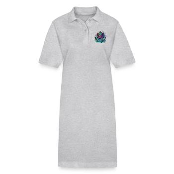 Monstre aquatique Horreur des profondeurs marines - Robe polo bio PAIGER Stanley/Stella Femme - gris chiné - Devant