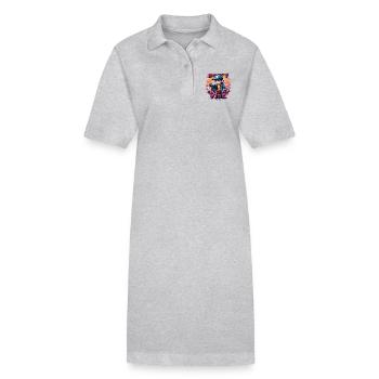 Don’t Glitch my Vibe Retro Gaming Boy avec casquette - Robe polo bio PAIGER Stanley/Stella Femme - gris chiné - Devant