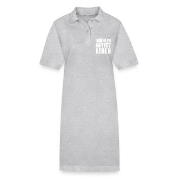 Voter sauve des vies - Robe polo bio PAIGER Stanley/Stella Femme - gris chiné - Devant