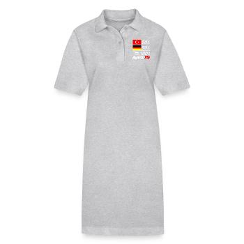 50% Türkisch 50% Deutsch - Stanley/Stella Frauen Bio-Polokleid PAIGER - Grau meliert - Vorne