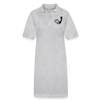 Retro Hörer mit Herz - Stanley/Stella Frauen Bio-Polokleid PAIGER - Grau meliert - Vorne