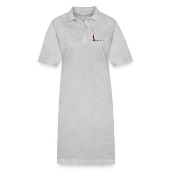 Queues de billard boules - Robe polo bio PAIGER Stanley/Stella Femme - gris chiné - Devant