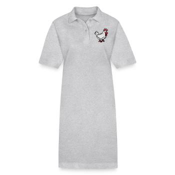 Doux de poulet - Robe polo bio PAIGER Stanley/Stella Femme - gris chiné - Devant