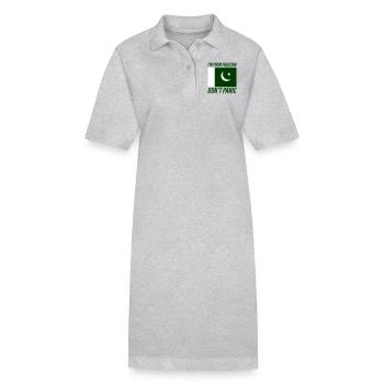 Pakistan : Ne paniquez pas - Robe polo bio PAIGER Stanley/Stella Femme - gris chiné - Devant
