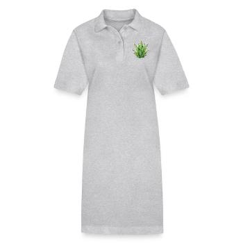 Aloe-Vera-Pflanze - Stanley/Stella Frauen Bio-Polokleid PAIGER - Grau meliert - Vorne