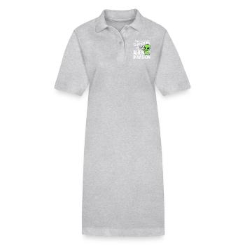 invasion extra terrestre - humour - Robe polo bio PAIGER Stanley/Stella Femme - gris chiné - Devant