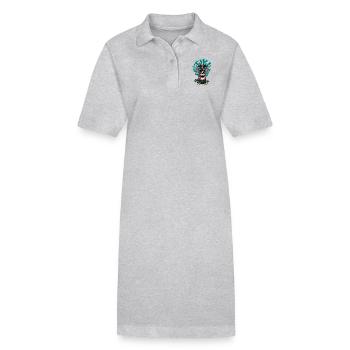 Tiki-Maske mit rauchendem Mund - Stanley/Stella Frauen Bio-Polokleid PAIGER - Grau meliert - Vorne