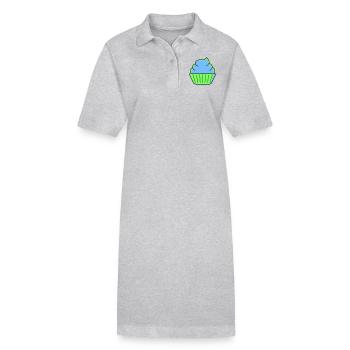 cupcake - Stanley/Stella PAIGER Organic Women’s Polo Dress - heather grey - Front