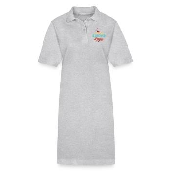 Crazy Shrimp Lady Seafood Shrimp Lover - Stanley/Stella Frauen Bio-Polokleid PAIGER - Grau meliert - Vorne