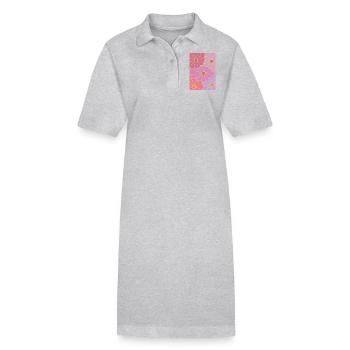 Boho Flora Blumen - Stanley/Stella Frauen Bio-Polokleid PAIGER - Grau meliert - Vorne