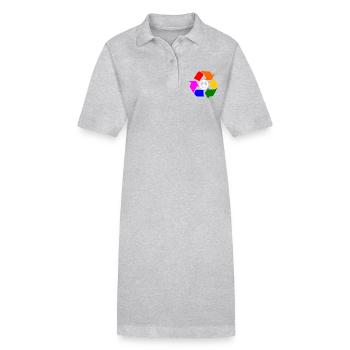 Signe lgbt de paix - signe de paix - Robe polo bio PAIGER Stanley/Stella Femme - gris chiné - Devant