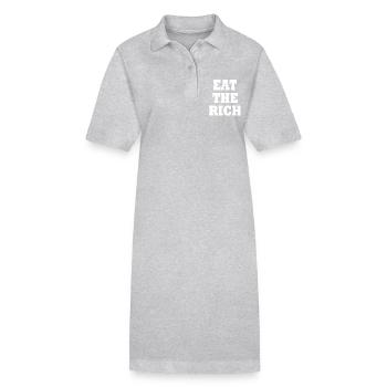 Eat the rich - Stanley/Stella PAIGER Organic Women’s Polo Dress - heather grey - Front