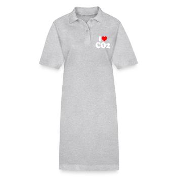 I love co2 - Stanley/Stella PAIGER Organic Women’s Polo Dress - heather grey - Front
