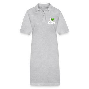 I love co2 - Stanley/Stella PAIGER Organic Women’s Polo Dress - heather grey - Front