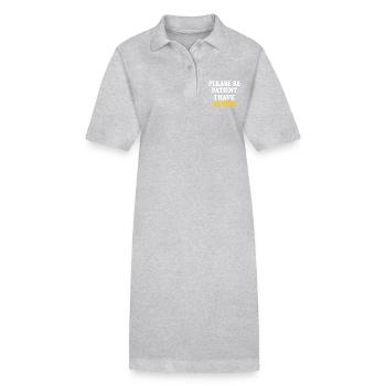 please be patient i have autism - Stanley/Stella PAIGER Organic Women’s Polo Dress - heather grey - Front