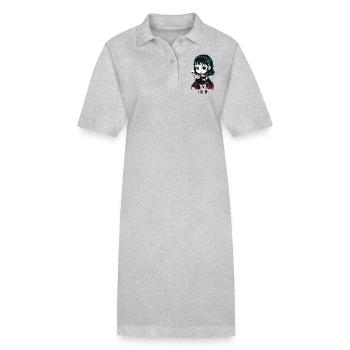 Chibi Gothic-Mädchen - Stanley/Stella Frauen Bio-Polokleid PAIGER - Grau meliert - Vorne