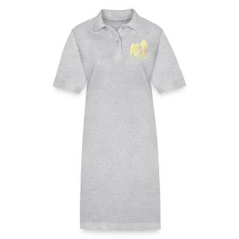 N'ice Softeis-Emoji mit Buchstaben N Vanille - Stanley/Stella Frauen Bio-Polokleid PAIGER - Grau meliert - Vorne