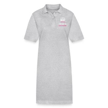 Mamy super pouvoir femme - Robe polo bio PAIGER Stanley/Stella Femme - gris chiné - Devant