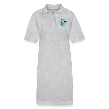 Happy Chibi Miku - Stanley/Stella PAIGER Organic Women’s Polo Dress - heather grey - Front