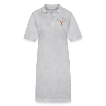 Hirsch Weihnachten, Weihnachtshirsch - Stanley/Stella Frauen Bio-Polokleid PAIGER - Grau meliert - Vorne