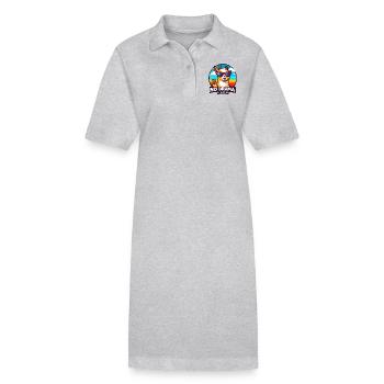 No drama Lama - Stanley/Stella PAIGER Organic Women’s Polo Dress - heather grey - Front