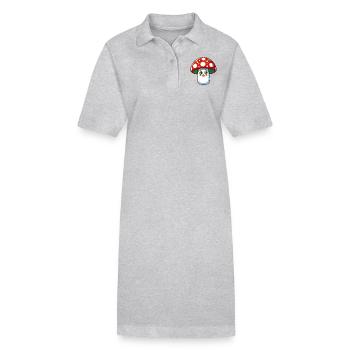 Lustiger fröhlicher Fliegenpilz - Stanley/Stella Frauen Bio-Polokleid PAIGER - Grau meliert - Vorne