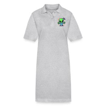Rencontre extraterrestre - Robe polo bio PAIGER Stanley/Stella Femme - gris chiné - Devant