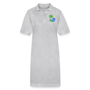 Palme Insel Ozean - Stanley/Stella Frauen Bio-Polokleid PAIGER - Grau meliert - Vorne