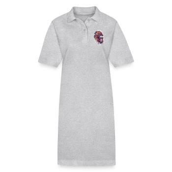 Indianer Totenkopf - Stanley/Stella Frauen Bio-Polokleid PAIGER - Grau meliert - Vorne