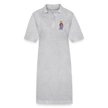 Otter Landwirt Eimer Bauernhof - Stanley/Stella Frauen Bio-Polokleid PAIGER - Grau meliert - Vorne