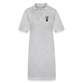 Grenade des Fleurs de la Paix - Robe polo bio PAIGER Stanley/Stella Femme - gris chiné - Devant