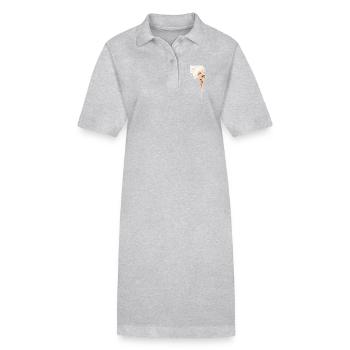 Tentacule de fumée ambré - Robe polo bio PAIGER Stanley/Stella Femme - gris chiné - Devant