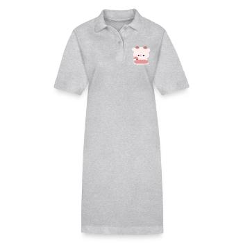 Cow Swimming - Stanley/Stella PAIGER Organic Women’s Polo Dress - heather grey - Front