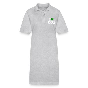 I love co2 - Stanley/Stella PAIGER Organic Women’s Polo Dress - heather grey - Front