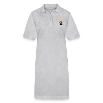Chaton aux étoiles - Robe polo bio PAIGER Stanley/Stella Femme - gris chiné - Devant