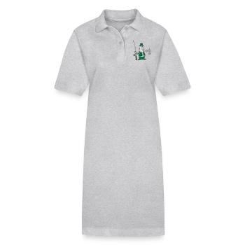 angeln witzig pech - Stanley/Stella Frauen Bio-Polokleid PAIGER - Grau meliert - Vorne
