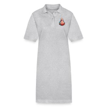 AMOUR UR VOISIN Jésus-Christ Main Bénédiction LIENS - Robe polo bio PAIGER Stanley/Stella Femme - gris chiné - Devant